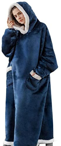iyoimono Hoodie Decke für DamenHerren Flanell Fleece Oversized Weich Pullover Sweatshirt Kuscheldecke Flauschige Sherpa TV-Decke mit Ärmeln Übergroße Kapuzen Pullover Tragbar Ganzkörperdecke