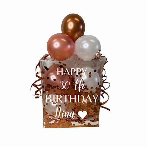 Mivame Personalisierte Ballon-Box - Kreative Geschenkidee, Geldgeschenk Verpackung, 100% Biologisch abbaubare Ballons, Perfekt für Hochzeit, Babyparty & Geburtstag