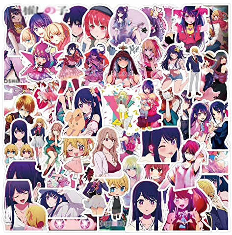50pcs Anime Stickers Waterproof Vinyl Stickers Decals for Laptops, Phones, Phone Case,Consoles,Walls,Luggage Case, Books, Bottle (1,50Pcs)