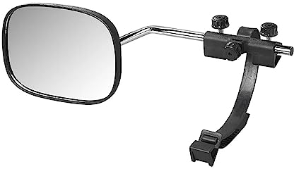 ProPlus Wohnwagen Spiegel Flachglas - 410 x 140 x 190 mm - Aufsteck-Spiegel – Erstellbar – Universell für links und rechts – Caravan-Zubehör – E-Prüfzeichen – Schwarz