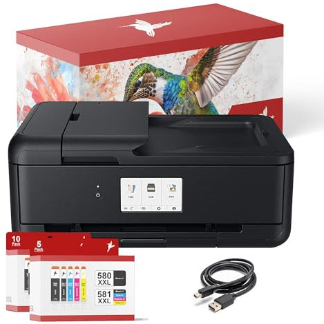 realink Bundle TS9550a Drucker (A3 mit Scanner und Kopierer) mit 15 XXL Druckerpatronen