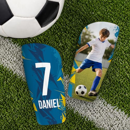 Wanapix | Personalisierte Fußball Schienbeinschoner | Shinguards mit Foto und Text | Kinder und Erwachsene