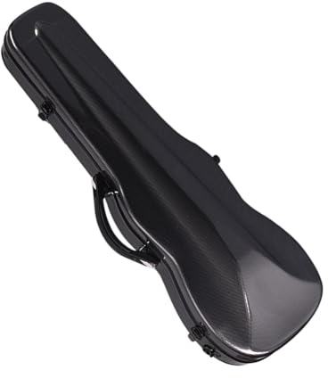 HDYNUZ Professioneller 4/4-Violinenkoffer in voller Größe, Leichter Rucksack, Hartschale für Violine aus gemischter Kohlefaser, mit Rückengurt (Color : Black B, Size : 3/4)