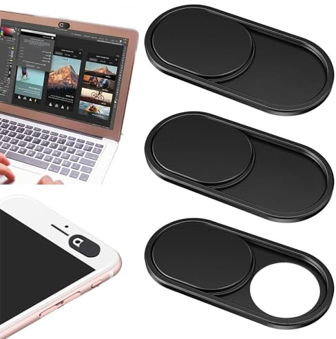 KkvoGmle Cover per webcam, 3 pezzi, ultra sottile, copertura per fotocamera per computer portatile, per PC, laptop, telefono, MacBook Pro/Air iMac iPad, blocco fotocamera a scorrimento istantaneo