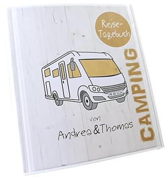 Camping-Reise-Tagebuch für integriertes Reisemobil PERSONALISIERBAR Namen und Kennzeichen Ringbuch DIN A5