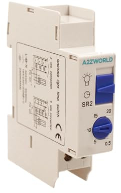 Temporizador guía DIN 1 módulo, temporizador luz en barra Din, interruptor mecánico relé de escaleras y pasillos, 220 V 16 A, ajustable de 0,5 a 20 minutos