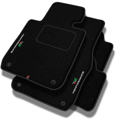 PERFORMANCE Personalisierte Velours Fußmatten Auto passend für Jeep Renegade ab 2014 20cm Abstand zwischen den Mittelpunkten der Befestigungen auf der Beifahrerseite - Standard, Perforiert, grün, weiß