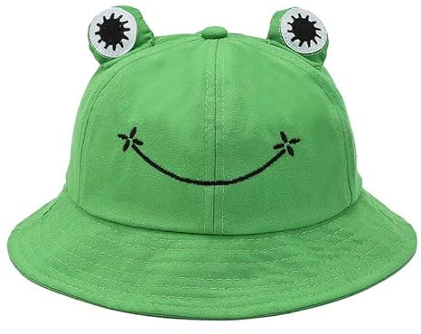 Chapeau de Seau de Grenouille,Chapeaux Grenouille Coton Chapeaux de Plage Pliable Chapeau de Pêcheur Frog Bucket Hat Chapeau de Soleil pour Hommes Femmes Adolescents Adultes Enfants Camping Randonnée