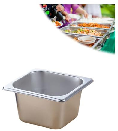 NJDQFA Edelstahl Warmhaltebehälter Panierschalen,Beilagenbehälter Für Gastro Et Küche,Gastro Behälter Zutatenbehälter,1/6（17.5 * 16.2cm）,10cm