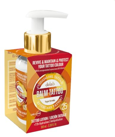 Loción de Mantenimiento de Color para Tatuajes con Protección Solar 25+ SPF+UVA 100ml - Balm Tattoo