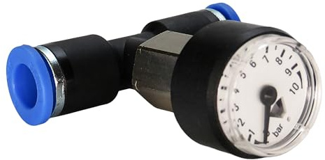 Pneumatik-24 Manometer 8 mm bis 10 bar - Druckluft Steckanschluss Messer