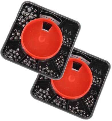 Fokroin 2 Cajas 120g Plomos Pesca, Plomada De Pescacon Caja de Almacenamiento, Anzuelos Redondos para Pesca, Plomo De Pesca para Pescar con Peso de Balsa(0,4g/0,5g/0,6g/0,8g/1g/1,2g/1,5 g)