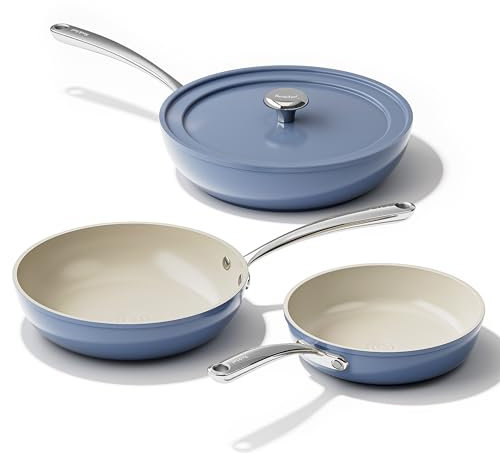 Redchef Ceramic Frying Pans Set Nonstick with Lid 4Pcs Cooking Pan Skillets