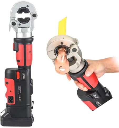 60KN Electric Hydraulic Crimping Tool,Rechargeable Hydraulic Cable Lug Crimper,Hydraulic Lug Crimper 12 Molds OLED Screen, for Cu/Al Terminal