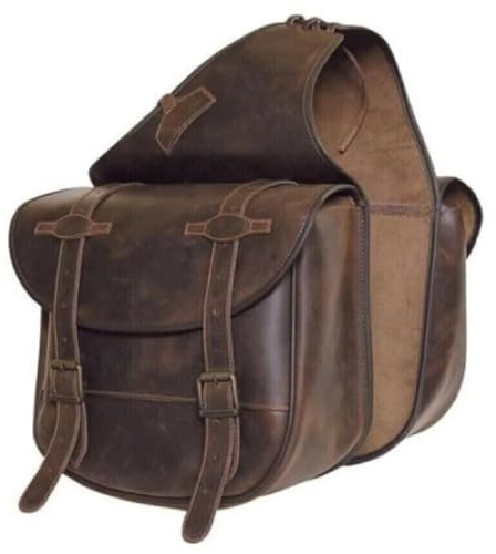EQUIGEAR Western-Leder-Satteltasche für Pferde | Reitvergnügen Wanderritt geeignet für Reiten und Fassrennen | Satteltasche mit verstellbarem Riemen GRÖSSE: 10X10X3 SA-74