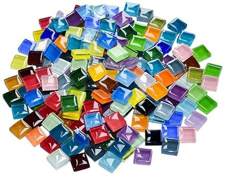Mosaiksteine 500G Verschiedene Mixe Mosaik Bruchfliesen 1 X 1CM Mosaik Bastelset Glassteine Bunt für künstlerische Gestaltung, Vase, Fotorahmen Dekoration, Diy Crafts