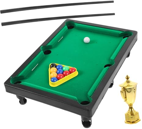 SOPOTUTU Jeu de Billard de Table Portable en Plastique Vert avec Trophée Jouet, pour Exercices de Coordination Main-œil la Maison ou Petits Espaces Couleur Aléatoire