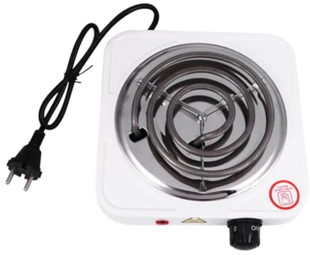 TOGEVAL Horno Eléctrico De Bobina Pequeño De 1000 w De Acero Control De Temperatura Ajustable Para Café, Portátil, Adecuado Para Viajes y Uso Encimeras