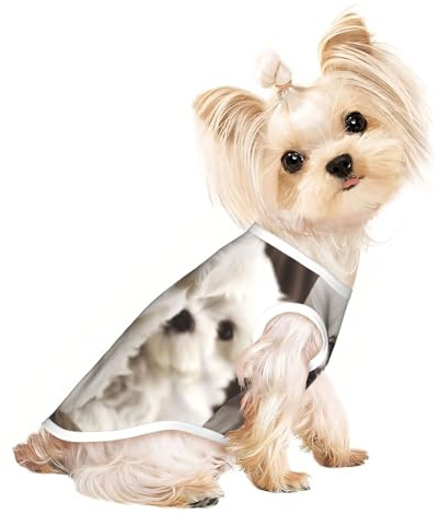 Hunde-Shirt aus Baumwolle, weich, atmungsaktiv, dehnbar, für Katzen, Hunde, ärmellos, niedlich, Malteser-Welpen, Hundebekleidung für mittelgroße und kleine Hunde