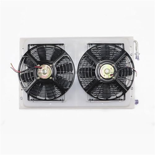 aire acondicionado portátil, Ventilador Eléctrico De Aire Acondicionado For Coche, Rodamiento Doble, Radiador Condensador 10 Pulgadas, Tanque Agua, Cubierta Modificación 12V/24V(12v)