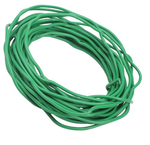 Grüne Pflanzenbinder mit weichem Gummi beschichteter Gartendraht, flexible Stützschnur, wiederverwendbar, biegbares Kabel für Gemüse, Reben, Bäume, Pfahlverbinder, wetterfest (3 mm x 10 m)