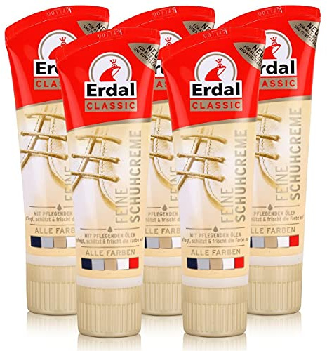 Erdal Classic Schuhcreme Farblos - pflegt, glänzt & schützt, 75 ml (5er Pack)
