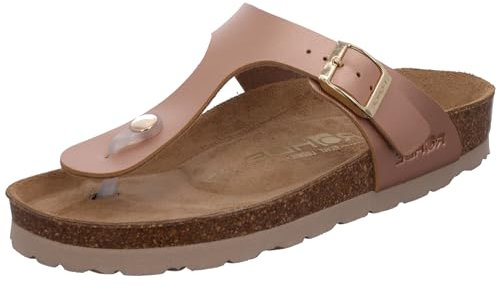 Rohde Damen Zehentrenner Pantolette Metallic-Optik Alba 5600, Größe:40 EU, Farbe:Rosa