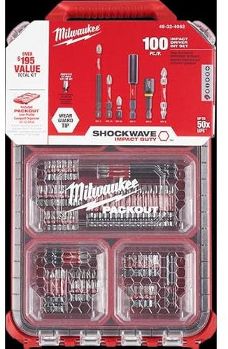 Milwaukee Shockwave 100pcs Impact Driver Bit Set Packout