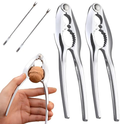 mohito 4 Pieza Antideslizante Cascanueces,Cascanueces de Metal,Cascanueces,Aplicable a cangrejos, nueces y nueces pecanas