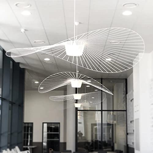 Vertigo Lampe 170cm Retro Kronleuchter Pendelleuchten, Kreative LED Lampe Fiberglas + Polyurethan Hut Stoff Modernes Design Wohnzimmer Küche Badezimmer Dekorative Beleuchtung, E27 (170CM, White Weiß)
