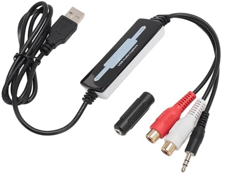 USB 2.0 Digital Audio Capture Card für Win 10/8.1/8/7/Vista/XP und für OS X 10.7-10.14, Audio Grabber für Kassetten-zu-MP3-Konverter