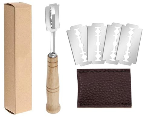 MenYiYDS 1 PCS Taglierina per Pane, Lama per Pane, Coltello per Pane, taglierina per Pasta, con 5 Lame per intagliare Il Pane Crudo, Coltello marcatore, Lama per Cucina Fai da Te con Pasta di Pane