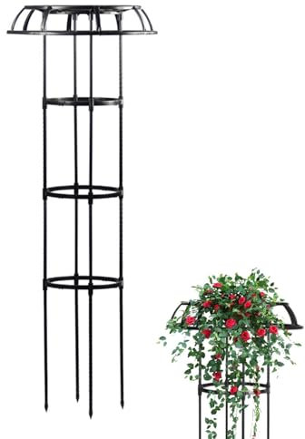 Support Grimpantes Jardin - Treillage Vertical pour Végétaux, Décoration Extérieure, Élégance Échelle À Fleurs en Bois pour Montée Végétale | Échelle À Fleurs en Métal pour Montée Végétale