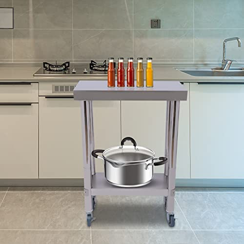 Rostfritt stål köksbord arbetsbord, arbetsbord rostfritt stål gastro-rostfritt stål, arbetsbord rostfritt stål catering, livsmedelsberedning bord arbetsbord för kök bar restaurang 60 x 45 x