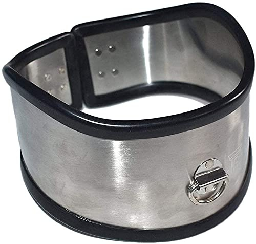 Edelstahl Halsband BDSM Bondage Abschließbare Kragen Fetisch Hals Neck Halsbänder mit Traktion D-Ring SM Slave Erotik Fesseln Sexspielzeug für Paare Frauen Männer,Silber,12cm