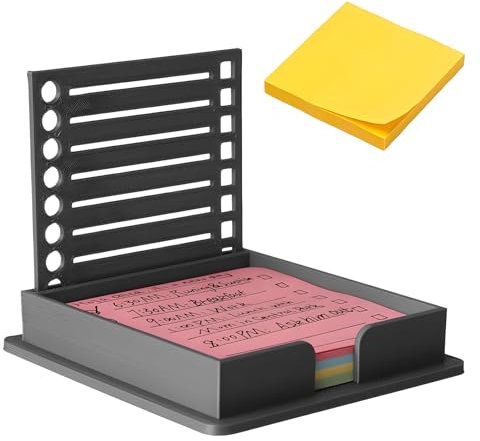 HJIAMA Notizzettel Box, Mini Zettelkasten, Zettelbox mit 4 Farbigen Haftnotizen, 100 Blatt Haftnotizen, Aufbewahrungsbox für Haftnotizen Aus Kunststoff