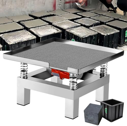 Table Vibrante pour Béton 35 x 35CM, Banc D'essai de Vibrations, Mini Table Vibrante en Acier Inoxydable, Outil Vibrant pour Béton, pour Chantiers de Construction, Laboratoires,220V
