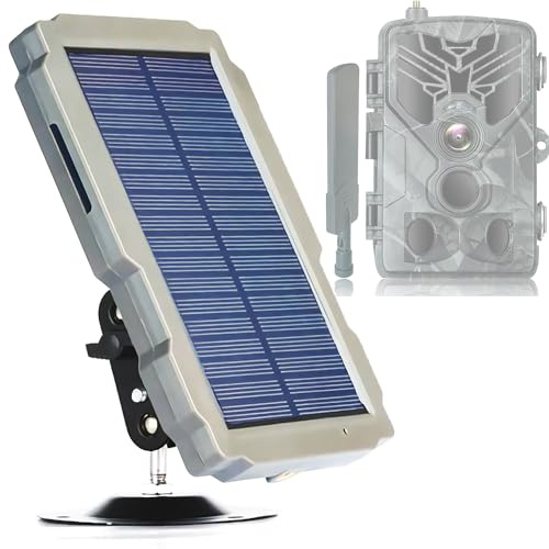 FunKind Solarpanel für Wildkamera DC 6V-12V 3000mAh Wiederaufladbarer Akku, Jagdzubehör für Wildtierkamera, für Nachtsichtkamera von 6V-12V Ausgangsanschluss 1,35 mm x 3,5 mm