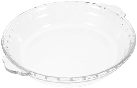 Ciieeo 8 Inch Glass Pie Plate Sturdy Microwave Safe Bakeware Oven Baking Dish for Household Kitchen Heat-Resistant Plate