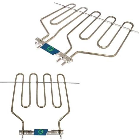 G GRIMALDI Set 2 Resistenze Barbecue Compatibile De Longhi Grigliatutto Barby-Q Rodeo BQ78 BQ80 Ricambio Completo 2 Elementi riscaldanti Codice 5512600008 5112610061