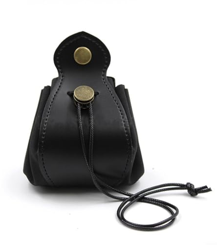 Lioaeust Spacious PU Leather Dice Bag Pouch with Easy Access Design Level Up Your Gaming Experience (Black)