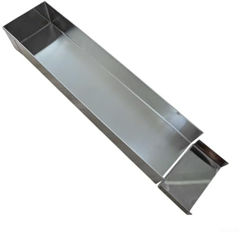 Aprilsunnyzone Bandeja rectangular de acero inoxidable para hornear tiramisú de 40 x 10 cm con tapa desmontable, distribución uniforme del calor, bandeja de postre fácil de limpiar (40 x 8 x 6 cm