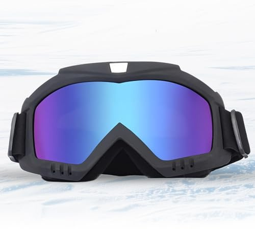 Vulevirtue Maschera da Sci,Occhiali da Sci Occhiali Da Snowboard Occhiali Maschera Motocross Occhiali da Sci per Uomo Donna OTG Maschere Sci Anti-UV Antipolvere Antivento per Sport All'Aria Aperta