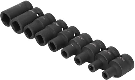 Luqeeg Coffret de Douilles pour Tarauds 9 Pièces Entraînement 1/2 Pouce Jeu de Clés Fines Résistance Aux Chocs Acier Au Chrome-Molybdène Jeux D'extracteurs de Vis