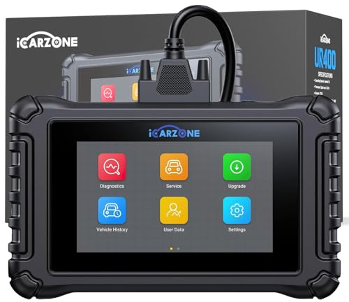 ICARZONE UR400 Valise Diagnostic Auto Multimarque pour Porsche/Benz/BMW/Audi/VW, OBD2 Diagnostic Français pour Tous Les Systèmes, 49 Fonctions pour Maintenance, AutoVIN,Test Actif Bidirectionnel