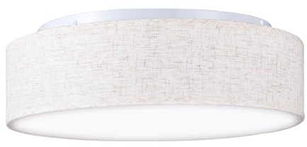 Zedelmaier Deckenlampe LED Deckenleuchte rund Leinen beige Ø38cm E27x2/40W