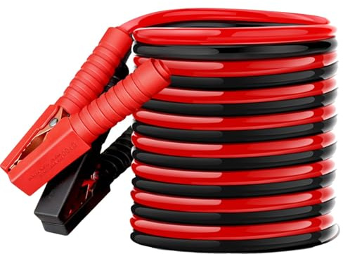 Trintion 2 x 6M Starthilfekabel 1500Amp Starterkabel für Benzin und Dieselmotoren 12/24 Volt Überbrückungskabel Starterkabel Vollisolierte Polzangen mit Praktischer Tragetasche (4M)