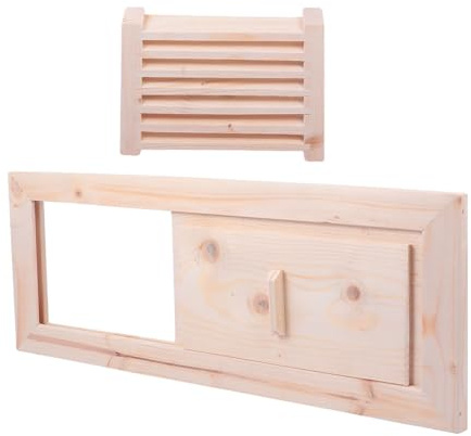 Didiseaon Volet de Ventilation en Bois pour Sauna – Grille D’aération Carrée Résistante la Chaleur – Équipement pour Hammam et Salle de Bain – Conduit D’évacuation Surface Lisse –