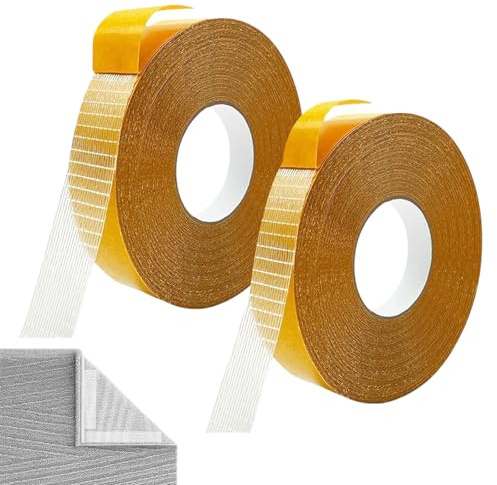 MADGININE 2 Rolls Double Sided Fabric Tape, Clear Hemming Tape, No Sewing Ironing High Adhesive Removable Tapes for Hem Clothes Carpet Curtains (0.59in/0.79in X 33ft)