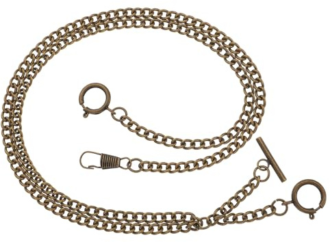 Generisch Metall Taschenuhrenkette 44cm mit Rundem O Ring Elegante Uhrenkette für Herren zum Dekorieren von Uhr und Kleidung als Kleideraufhänger und Weste Dekorkette